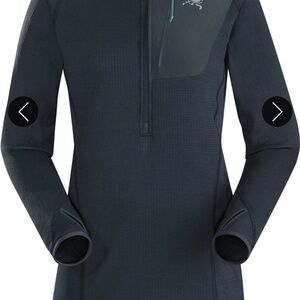 Arc'teryx Women's Dark Navy/Teal Half-Zip Sweater